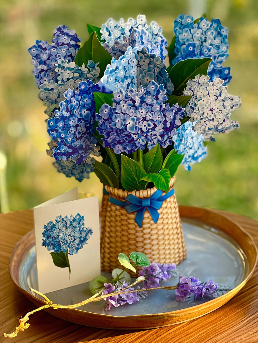 Nantucket Hydrangeas Pop-Up Bouquet Card