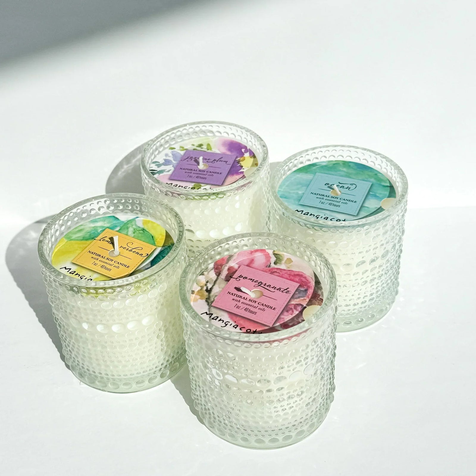 Hobnail Glass Candles