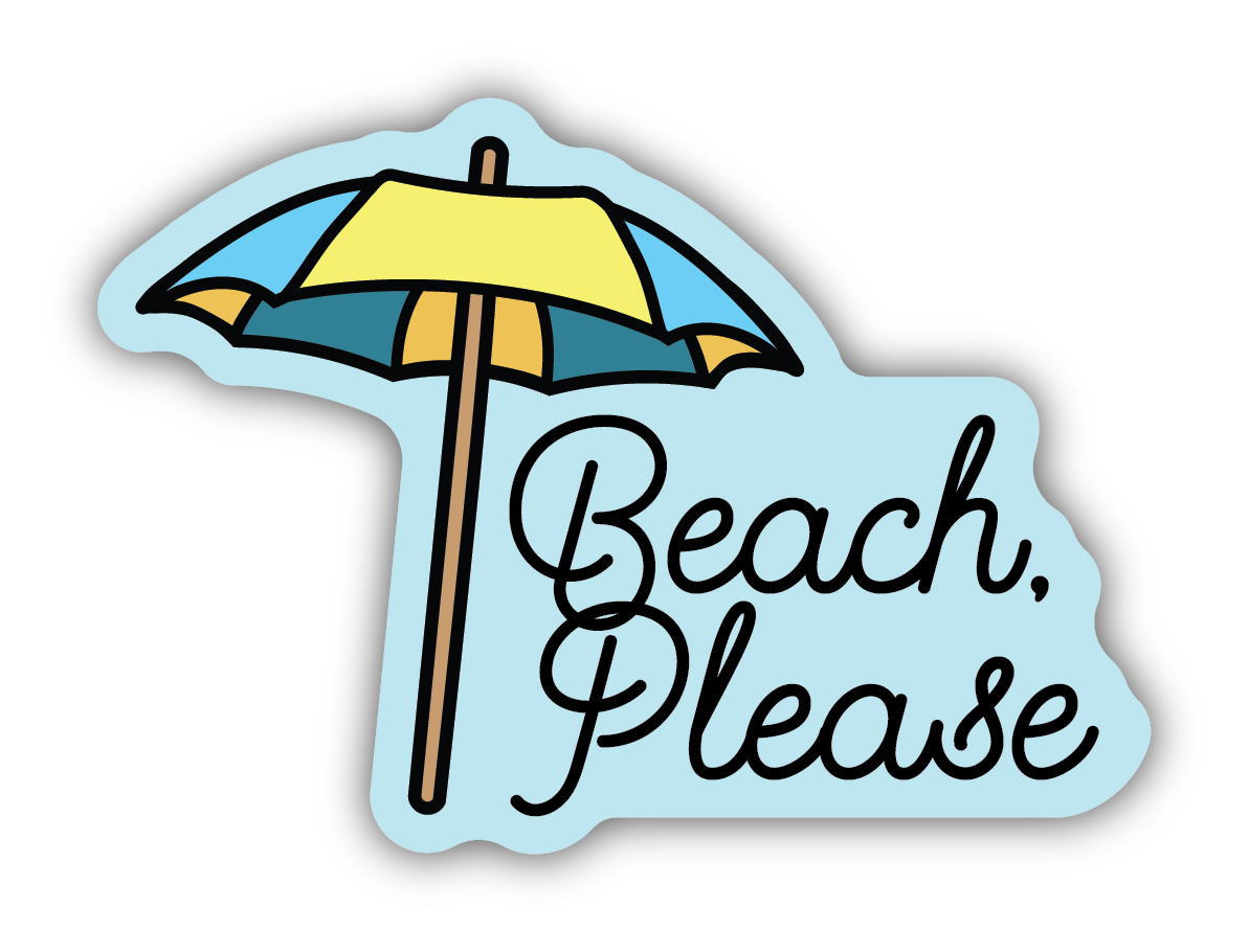 Beach Please Sticker