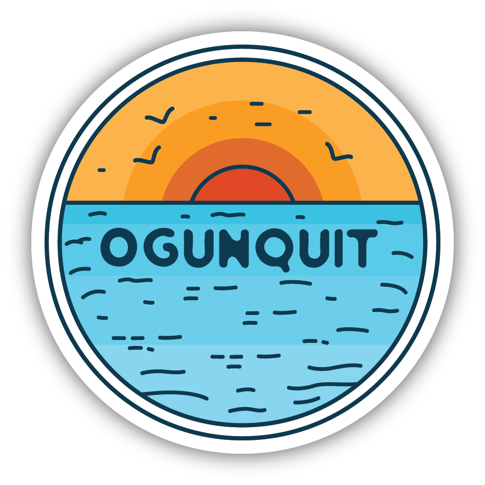 Ogunquit Sunrise Waves &amp; Birds Sticker