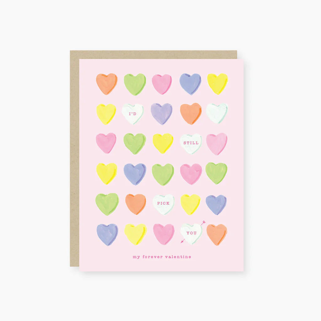 Conversation Hearts Valentine&#39;s Day Greeting Card