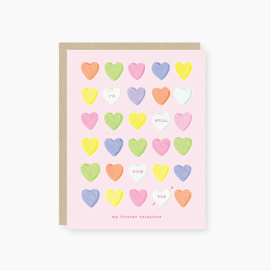Conversation Hearts Valentine's Day Greeting Card