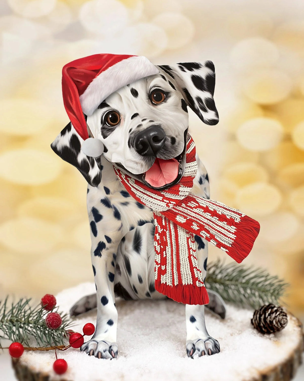 Holiday Dalmatian Pop-Up Pet Card