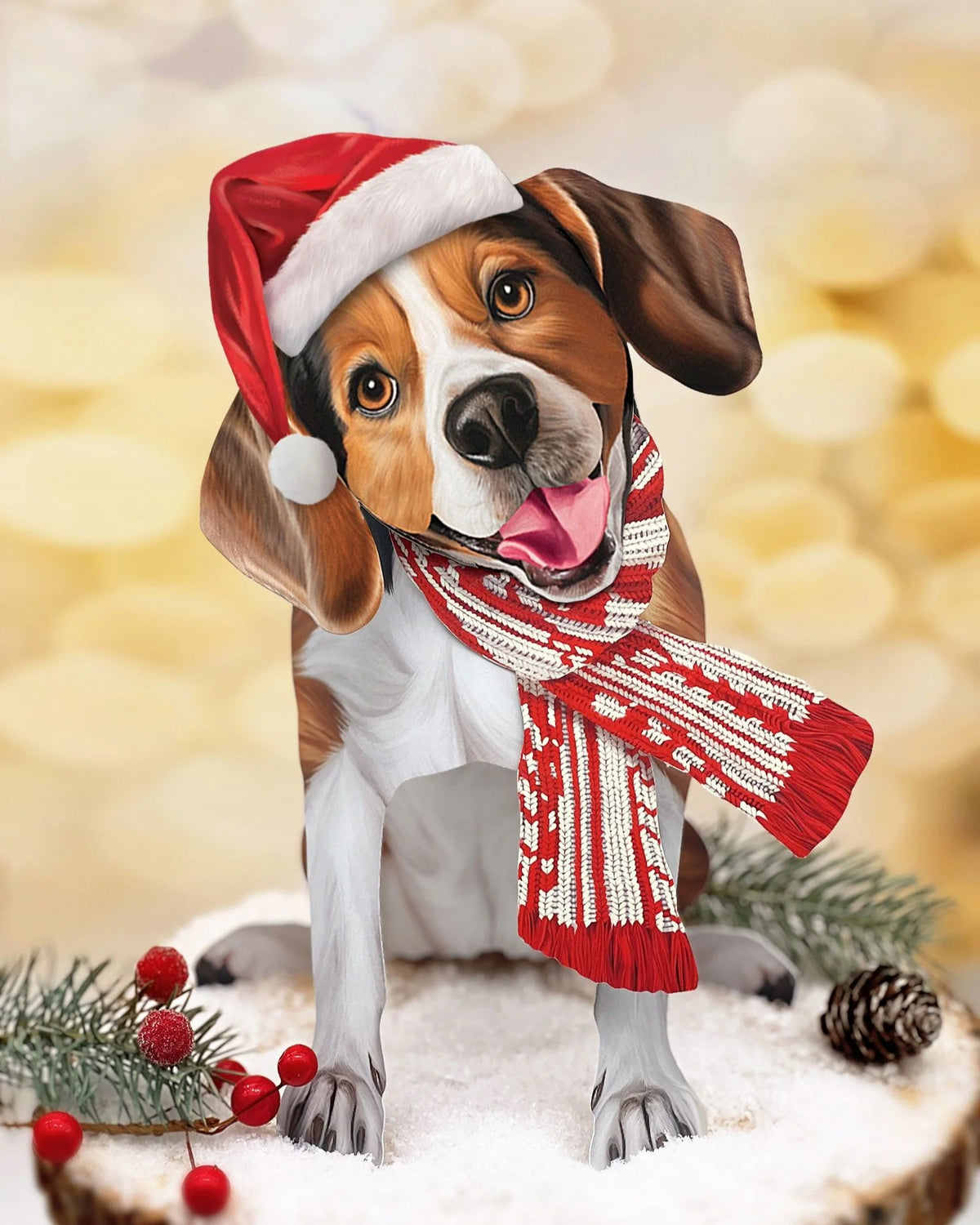 Holiday Beagle Pop-Up Pet Card