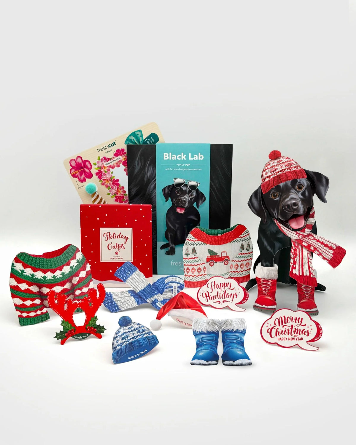 Holiday Black Lab Pop-Up Pet Card