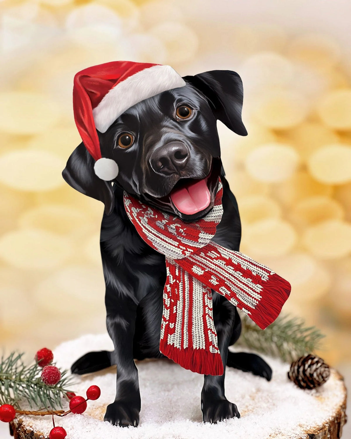 Holiday Black Lab Pop-Up Pet Card