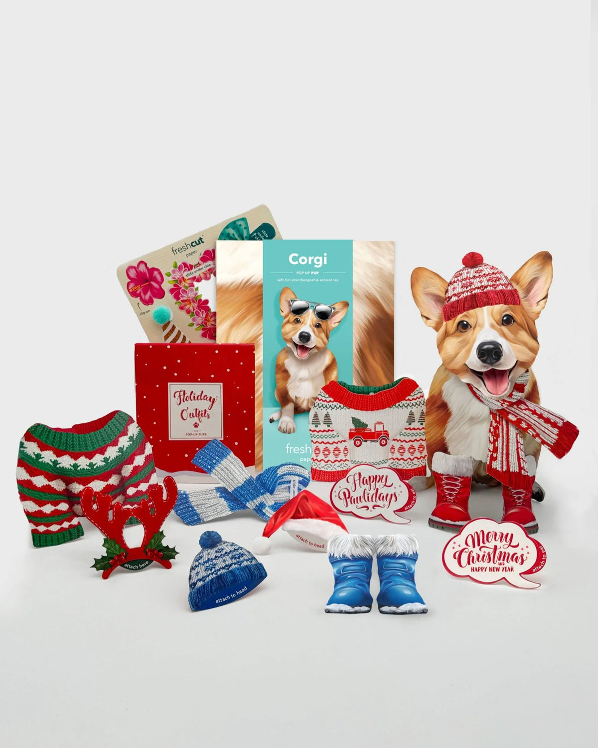 Holiday Corgi Pop-Up Pet Card