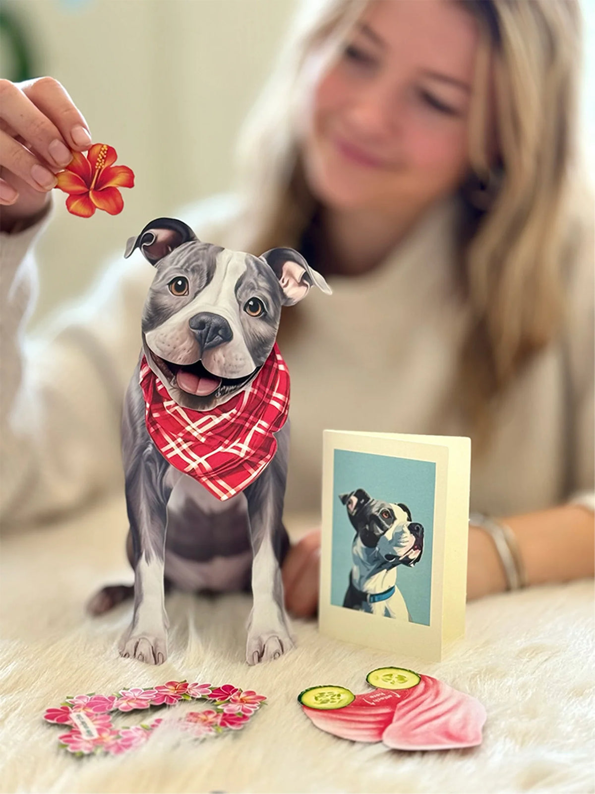 Pit Bull Pop-Up Pet Greeting Card