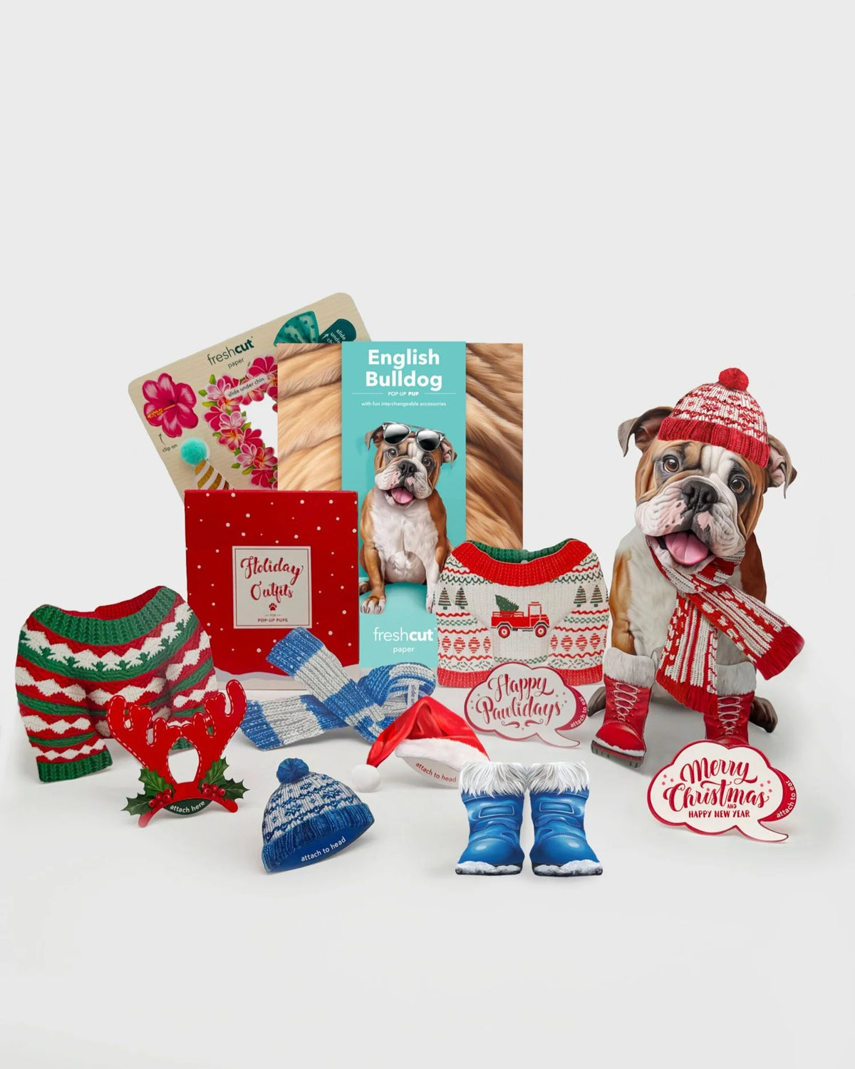 Holiday English Bulldog Pop-Up Pet Card