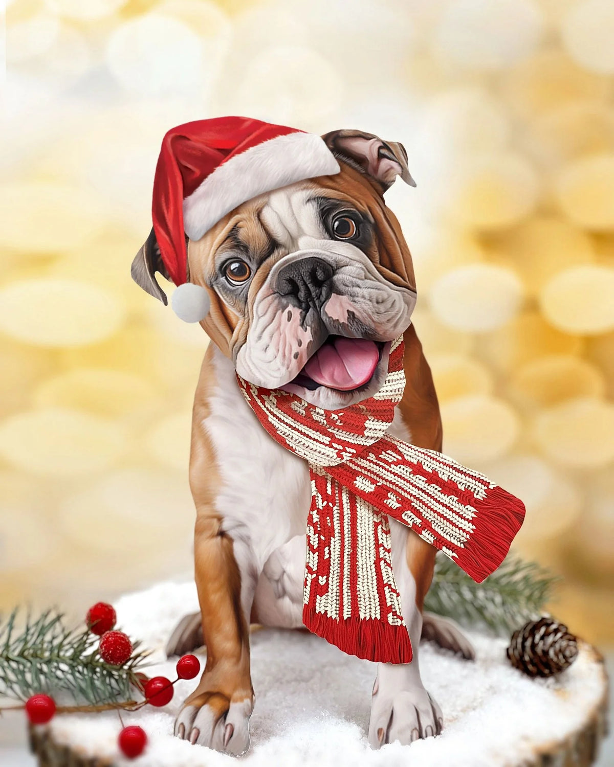 Holiday English Bulldog Pop-Up Pet Card