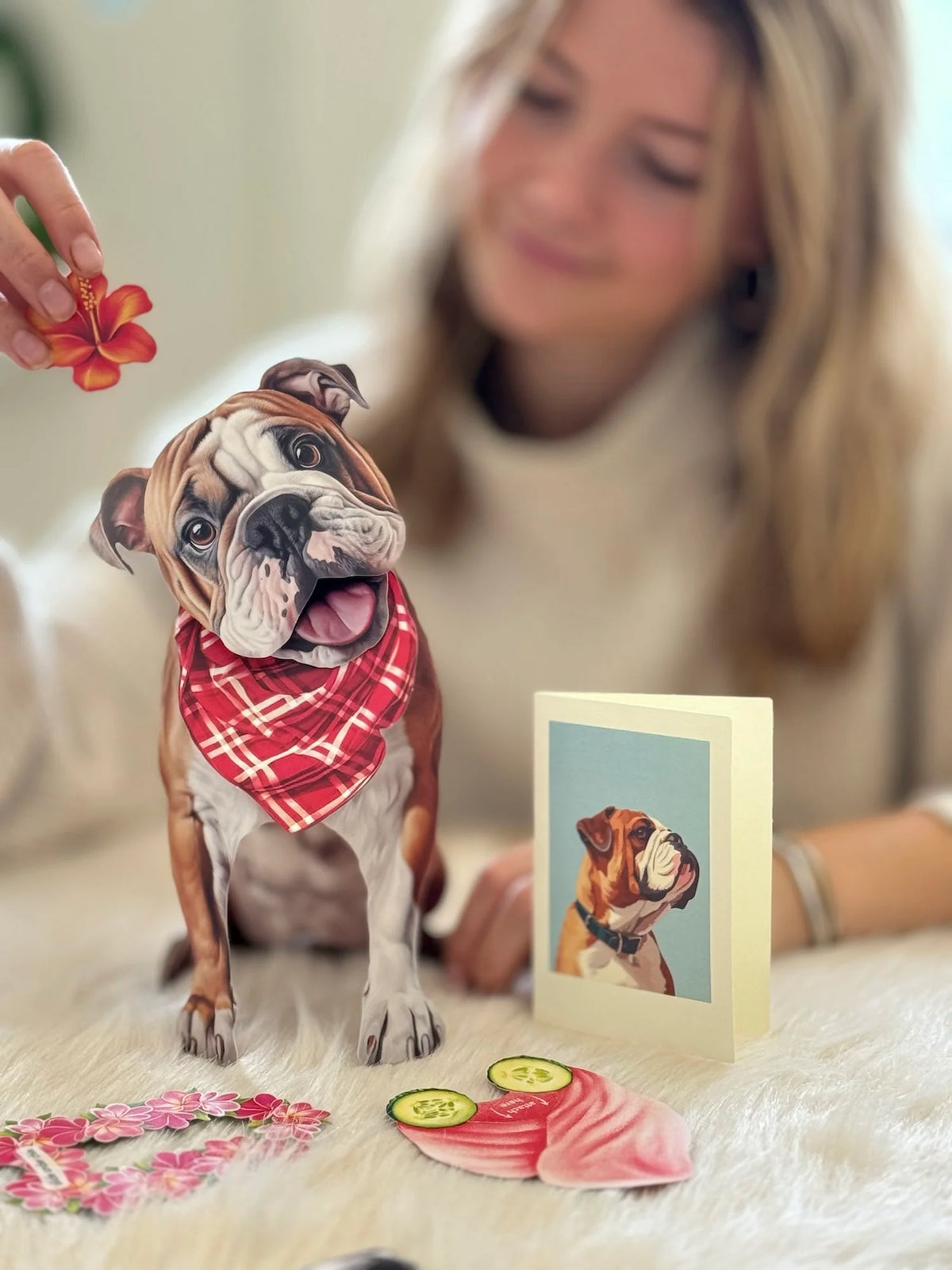 English Bulldog Pop-Up Pet Greeting Card