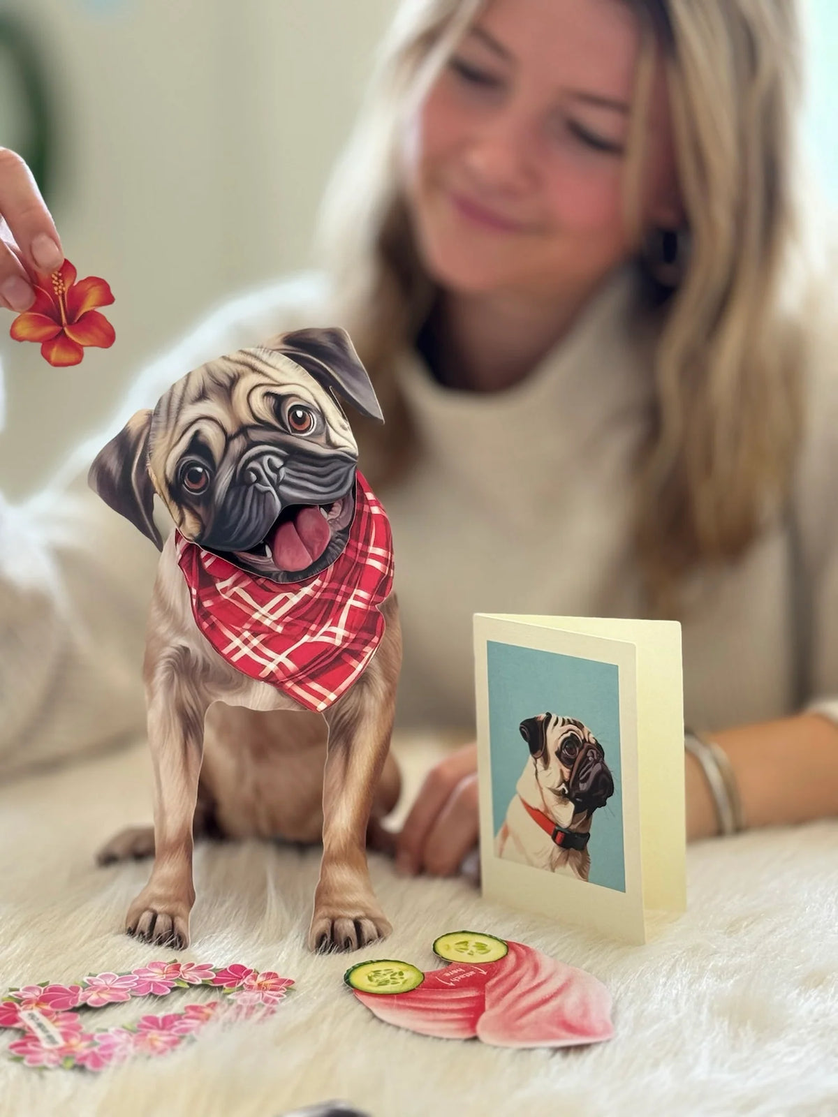 Pug Pop-Up Pet Greeting Card