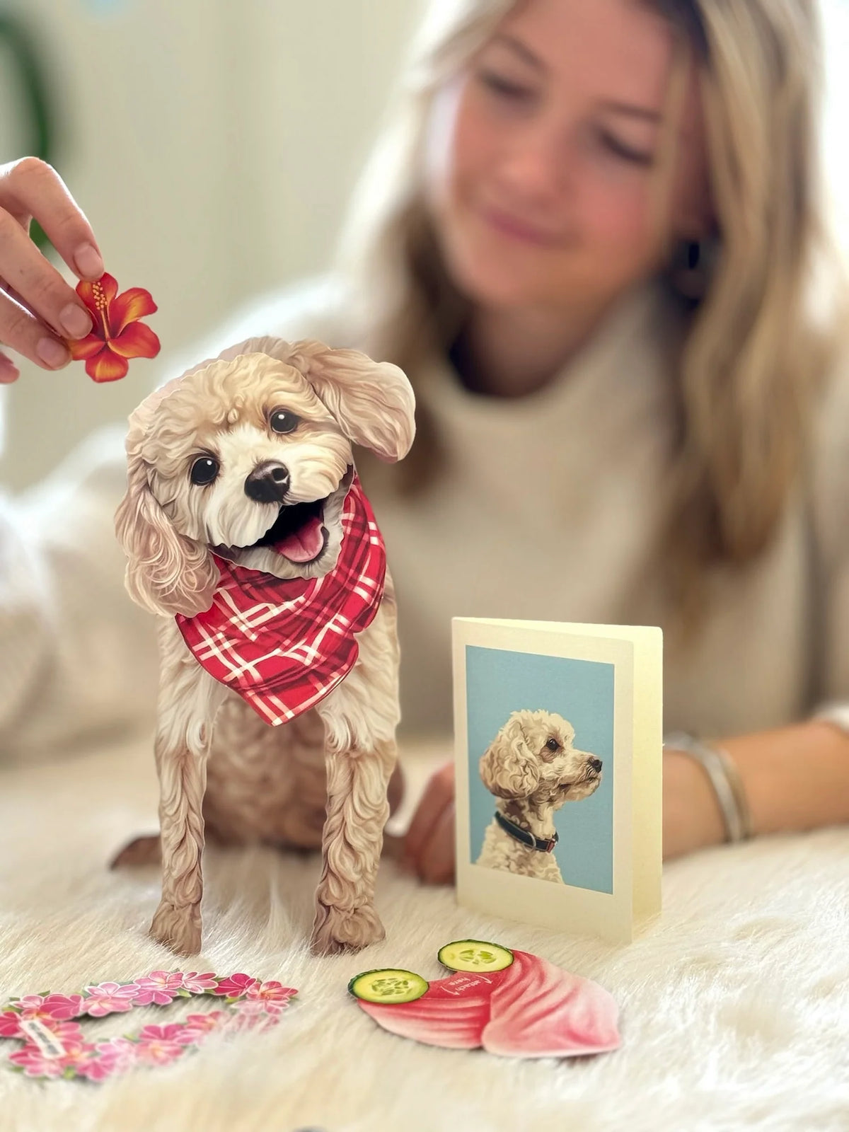 Poodle Pop-Up Pet Greeting Card