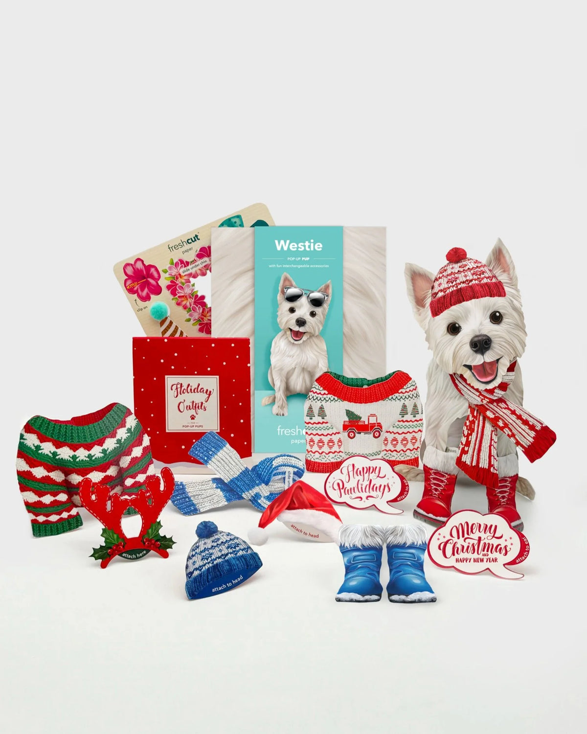 Holiday Westie Pop-Up Pet Card