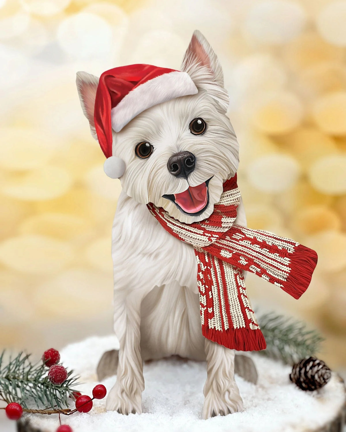 Holiday Westie Pop-Up Pet Card