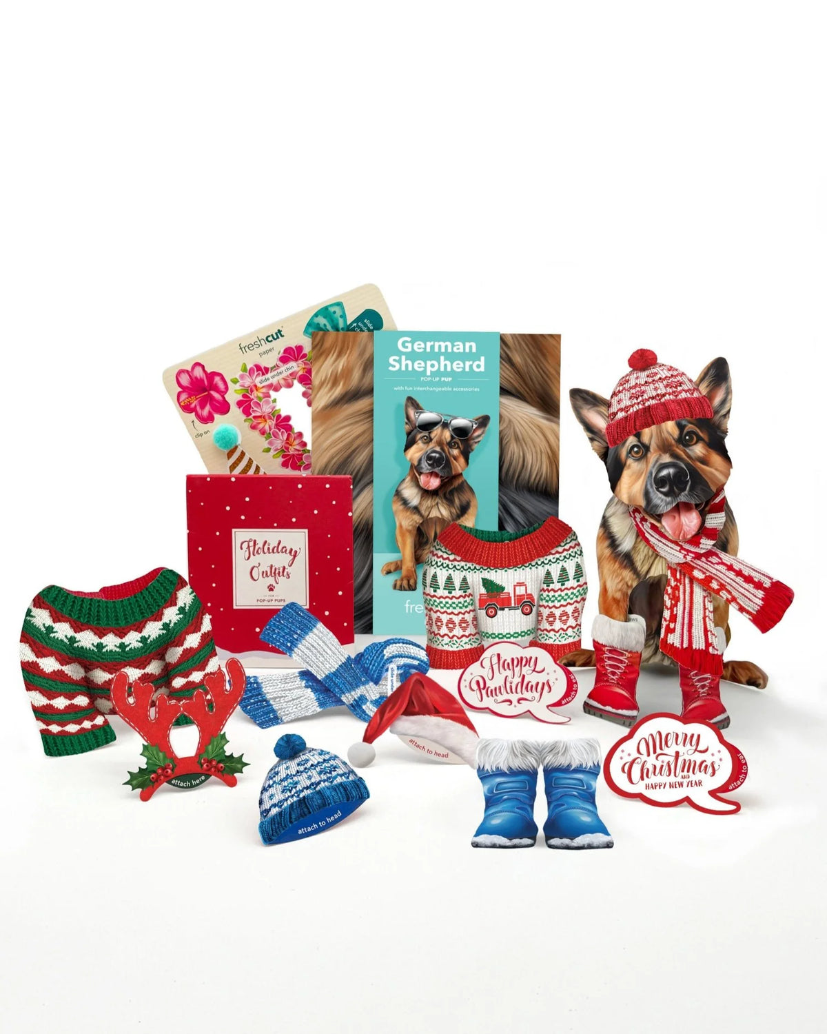 Holiday German Shepherd Pop-Up Pet Card