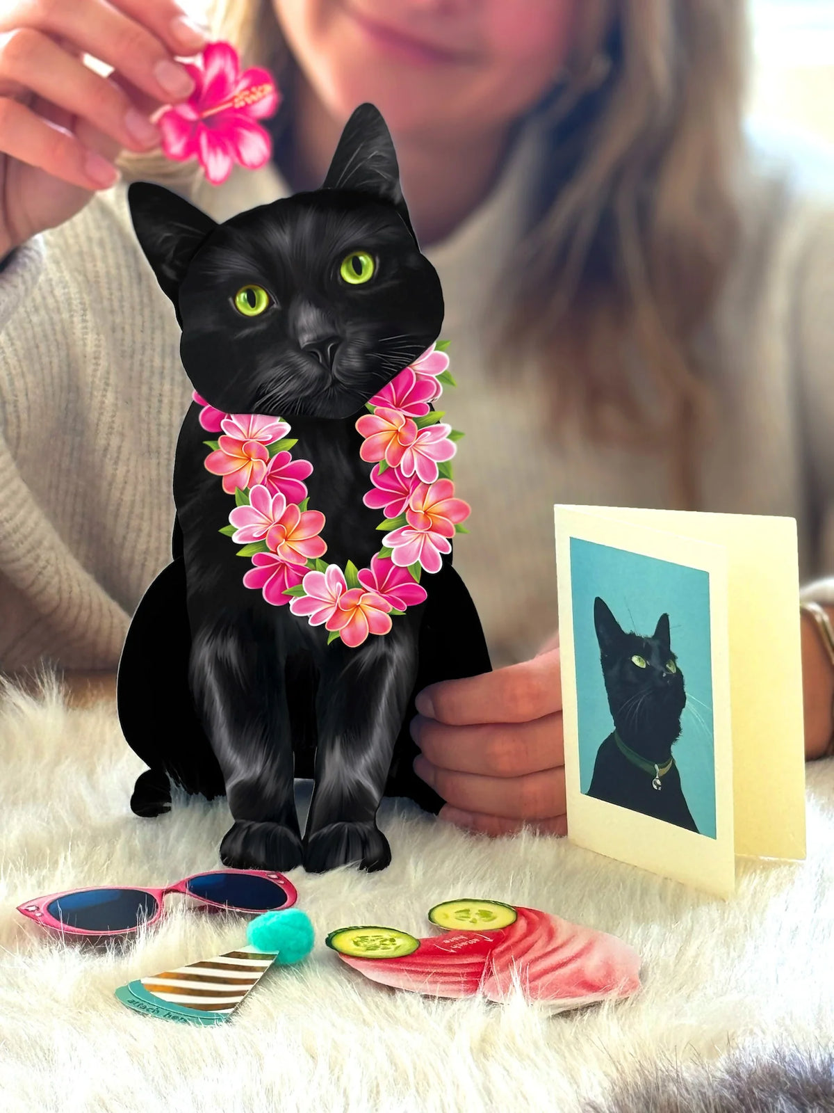 Black Cat Pop-Up Pet Card