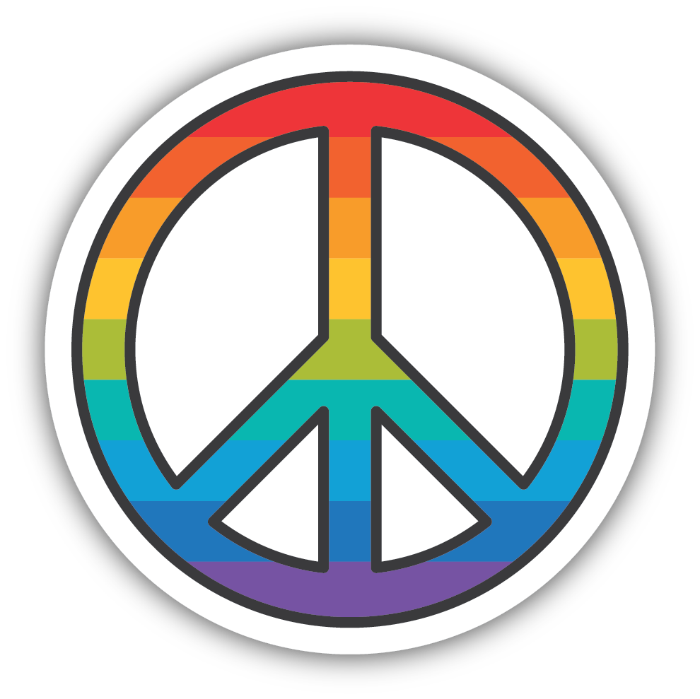 Rainbow Peace Symbol Sticker