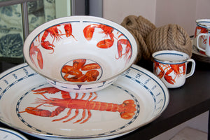 Lobster Enamelware Serving Bowl