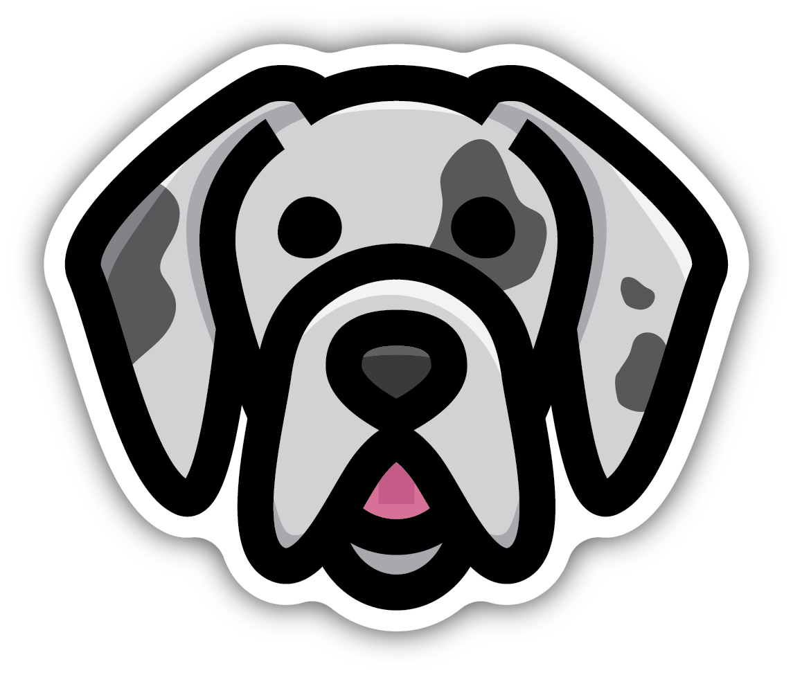 Floppy Eared Great Dane Sticker
