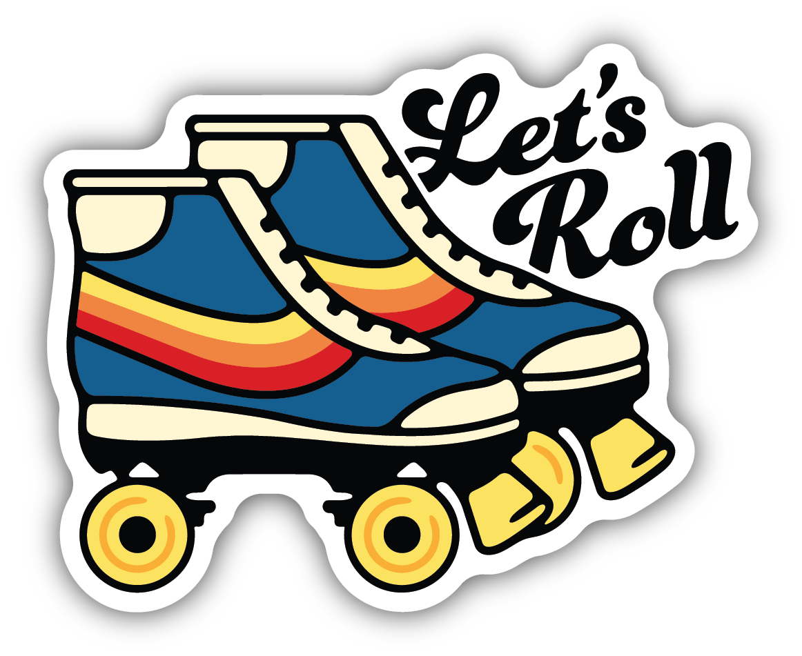 Let&#39;s Roll Roller Skates Sticker