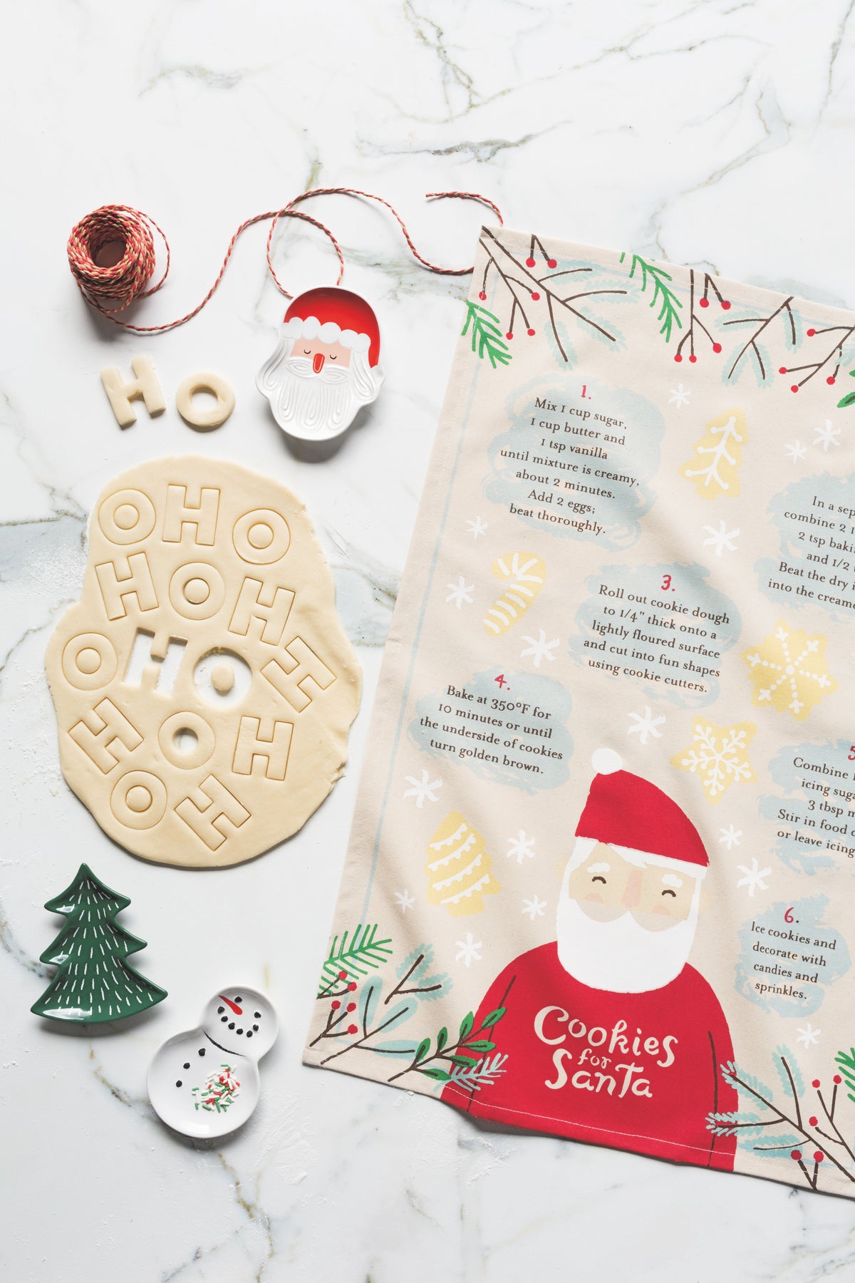 Cookies With Santa Tea Towel