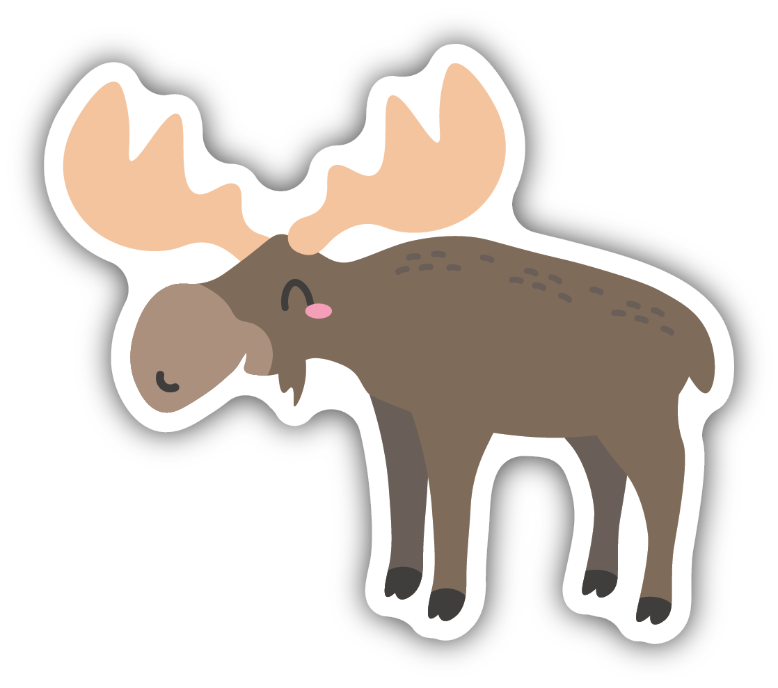 Friendly Moose Sicker