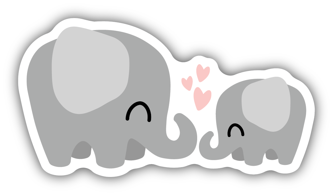 Two Elephants Sticker