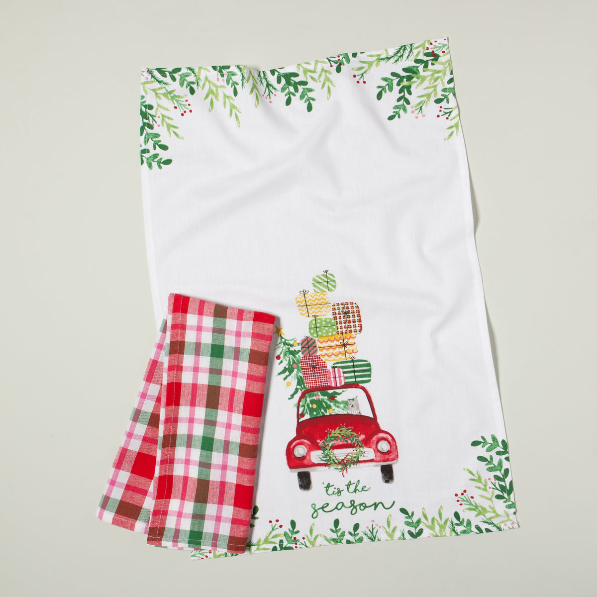 Winter Wheels Tea Towels Set of 2