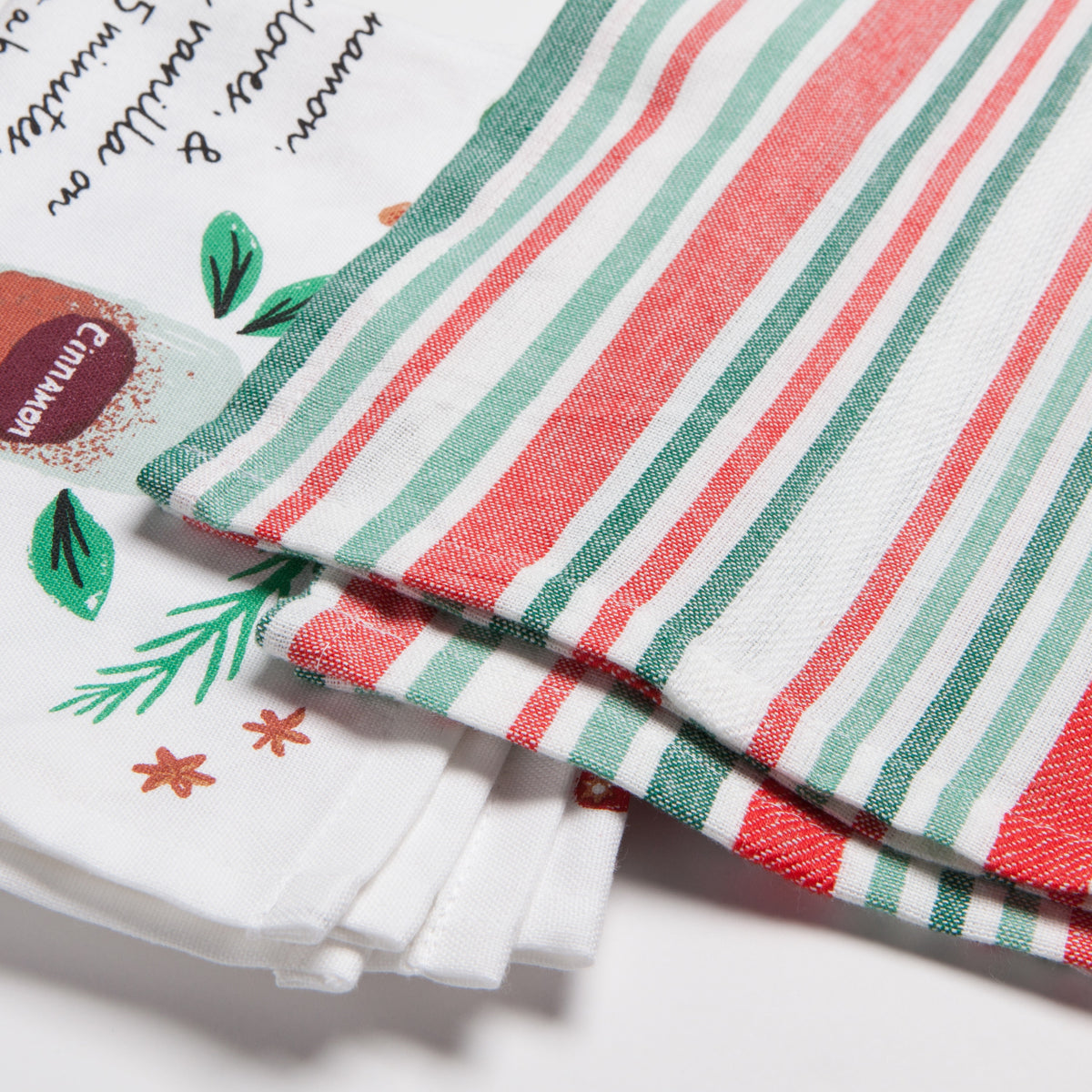 Holiday Eggnog Recipe Tea Towel Set of 2