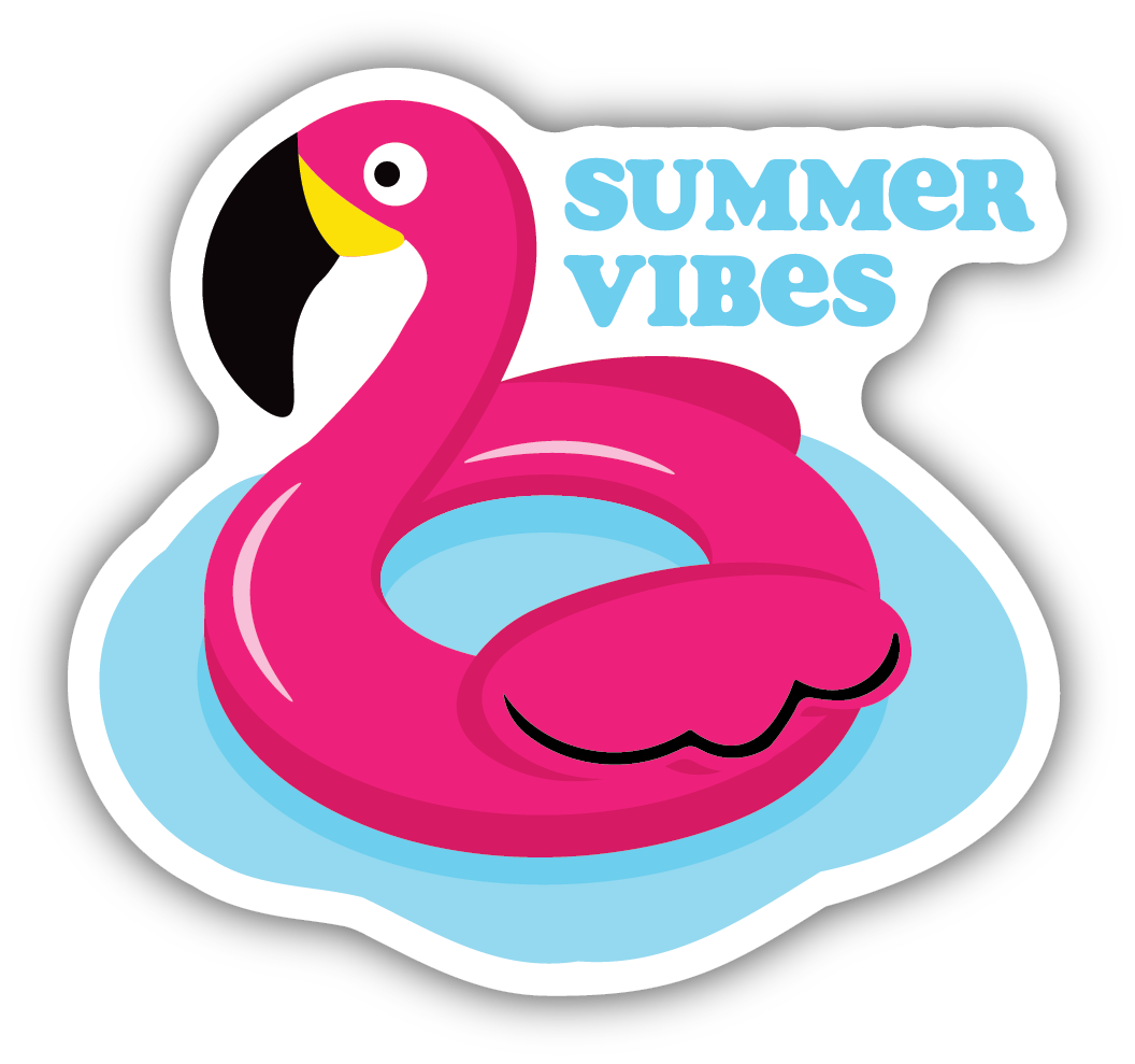 Summer Vibes Flamingo Sticker
