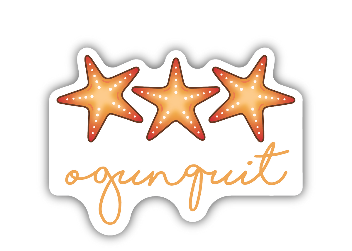 Ogunquit Starfish Trio Sticker