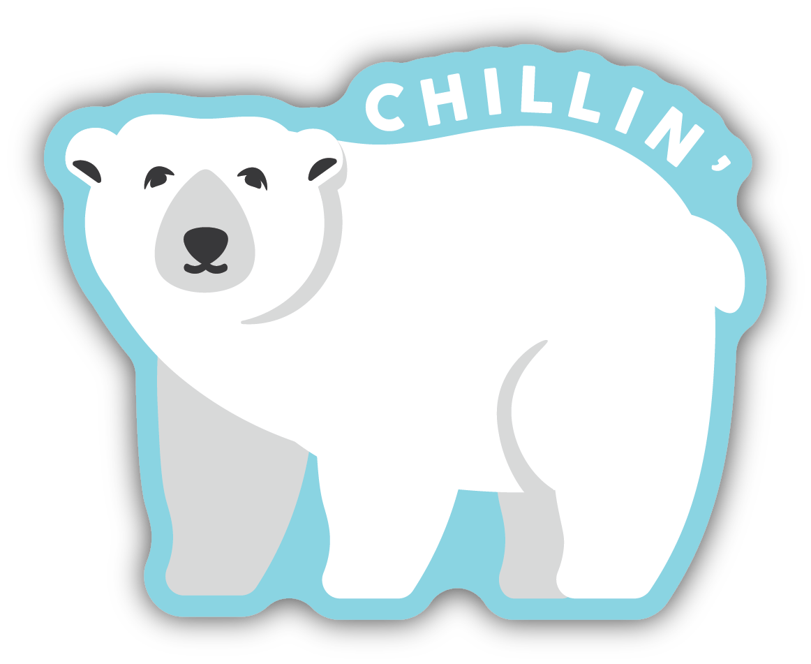 Chillin&#39; Polar Bear Sticker