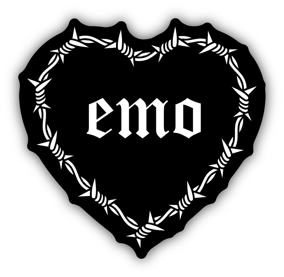 Emo Razor Wire Heart Sticker