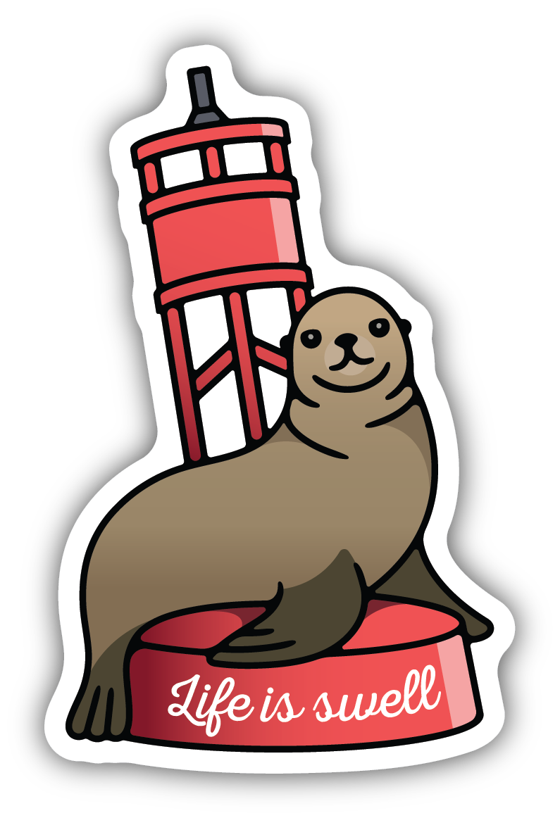 Life Is Swell Sea Lion Sticker
