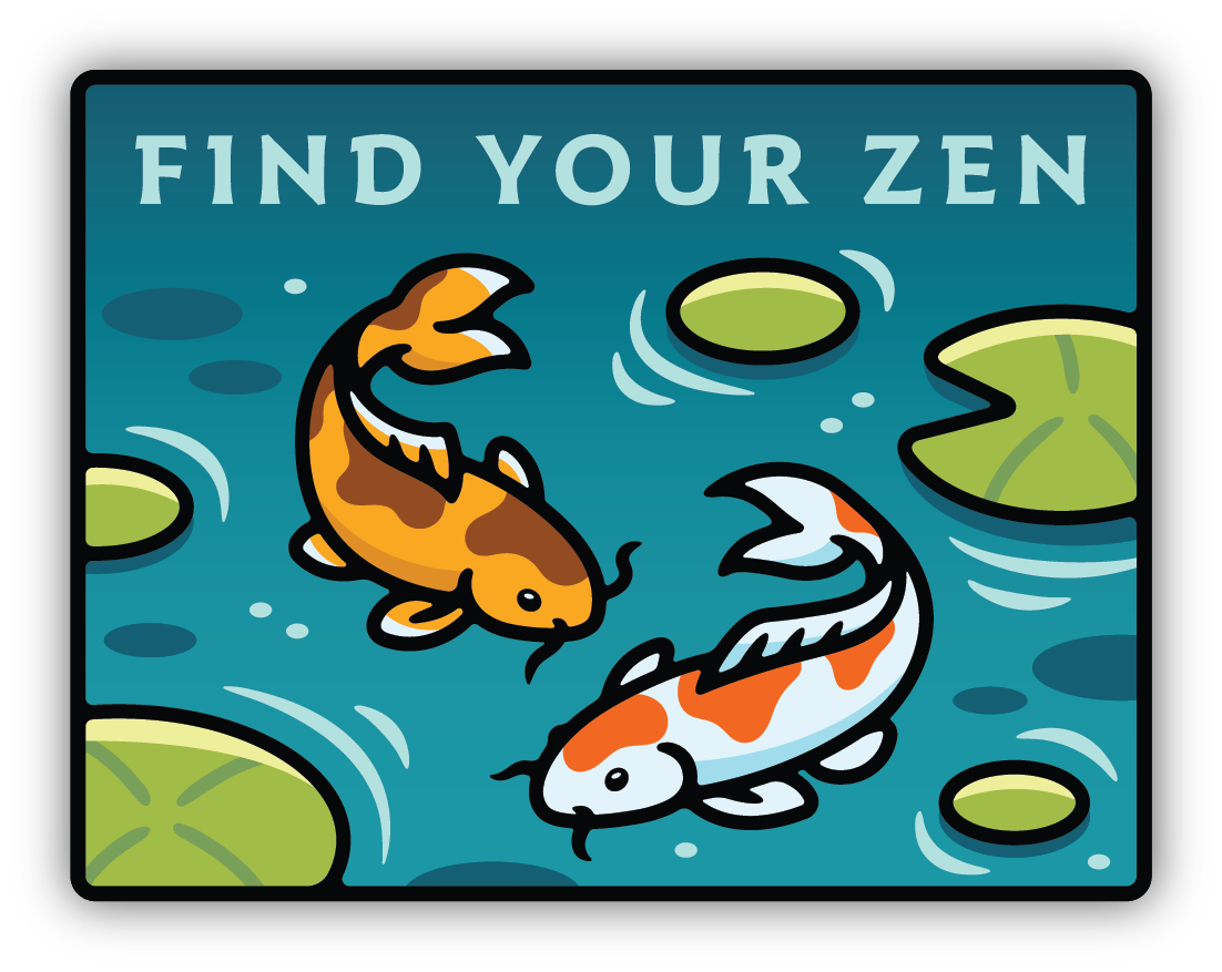 Find Your Zen Koi Fish Sticker