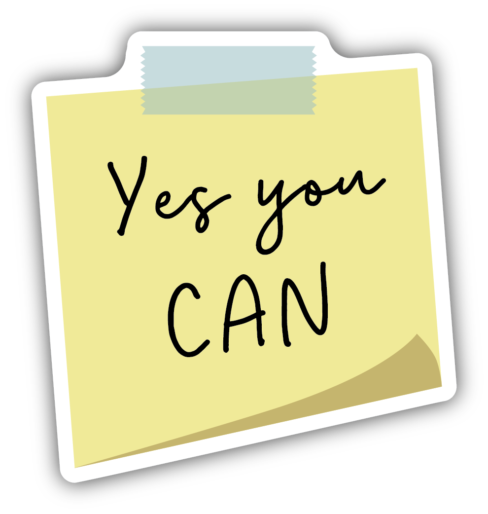 Yes You Can Sticky Note Sticker