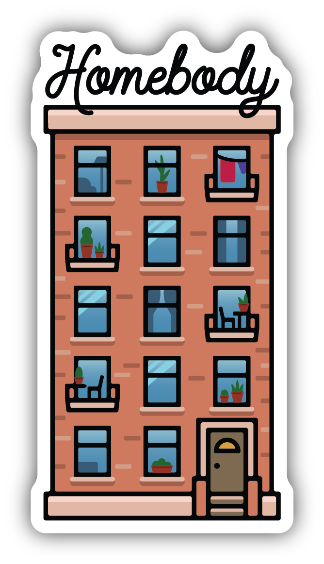 Homebody Apartment Building Sticker