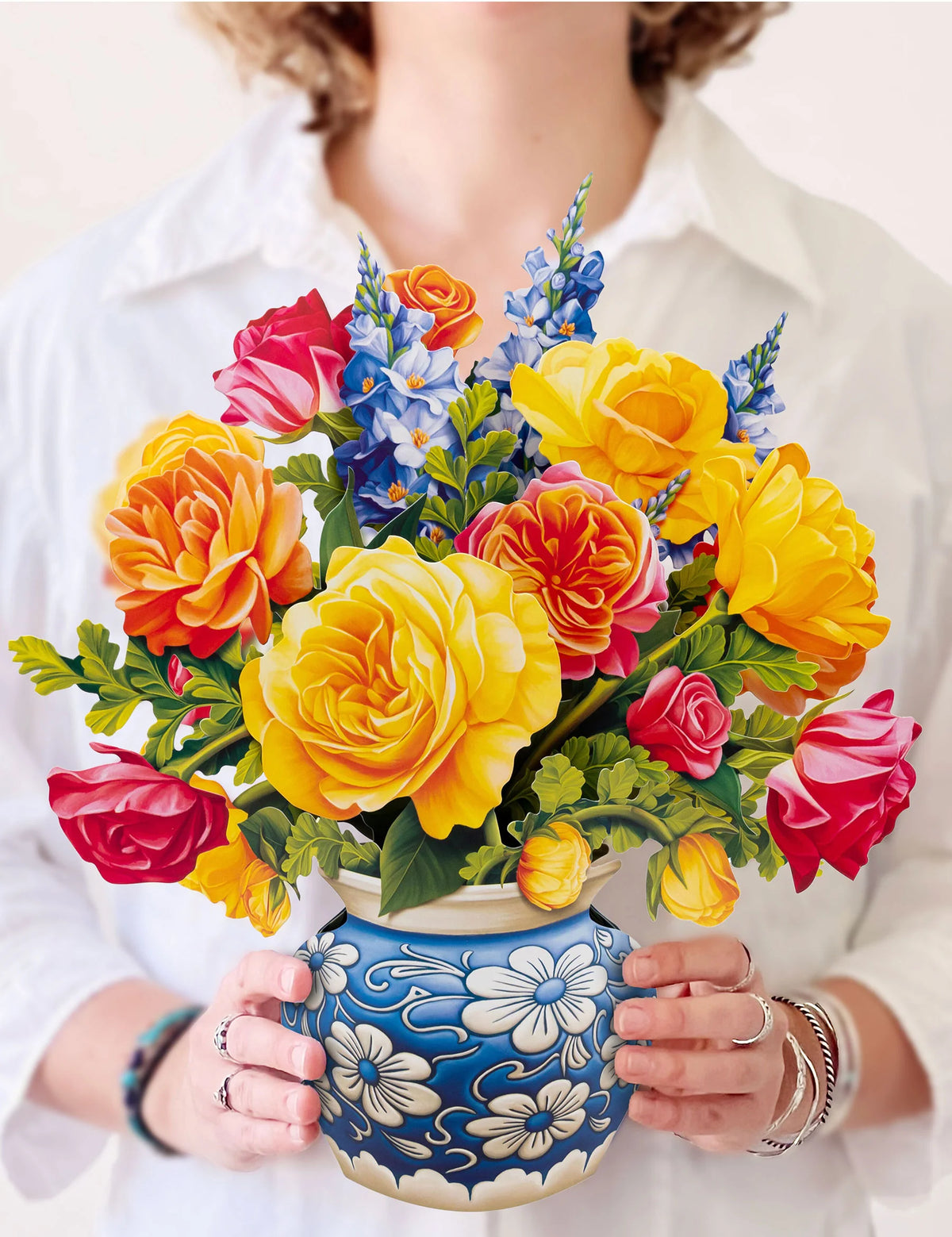 Sorbet Roses Pop-Up Floral Bouquet Card