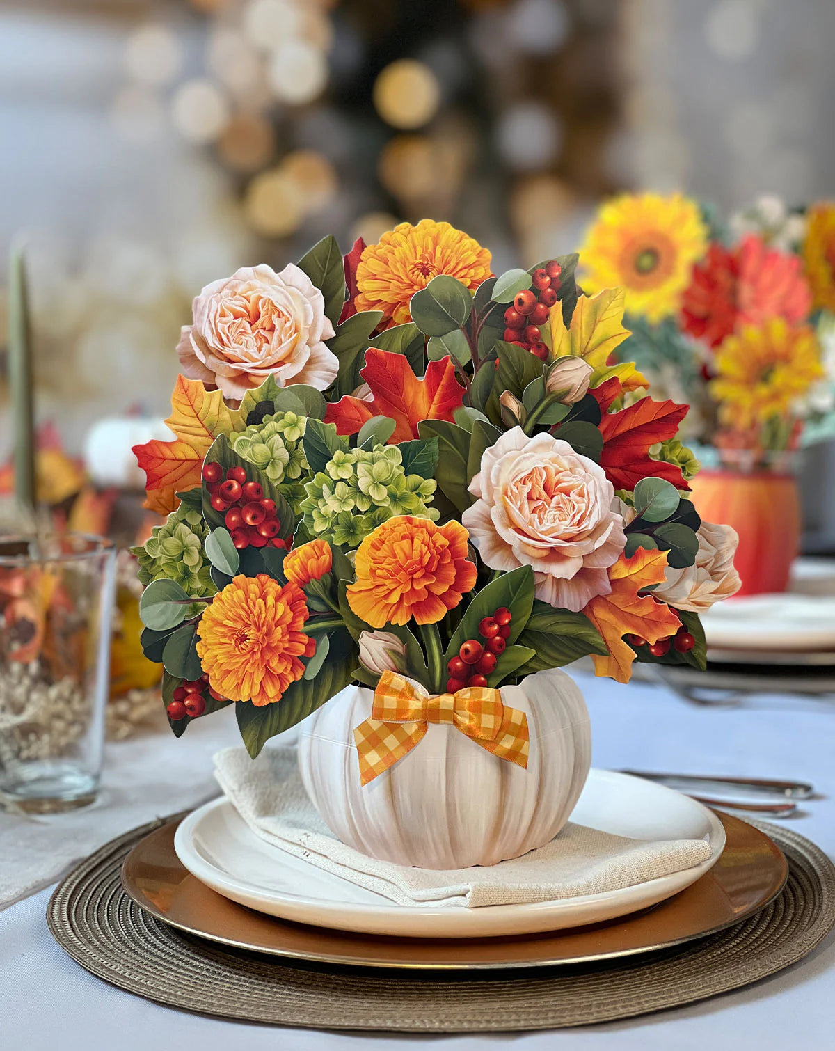 Pumpkin Spice Pop-Up Floral Bouquet Card