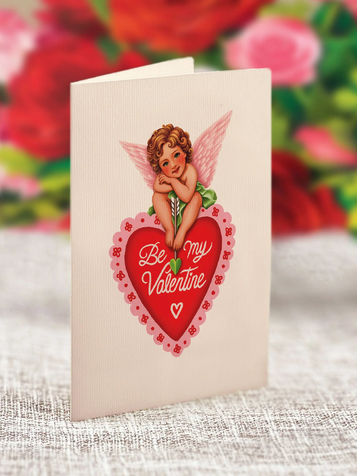 Cupid&#39;s Valentine Flower Bouquet Pop-Up Card