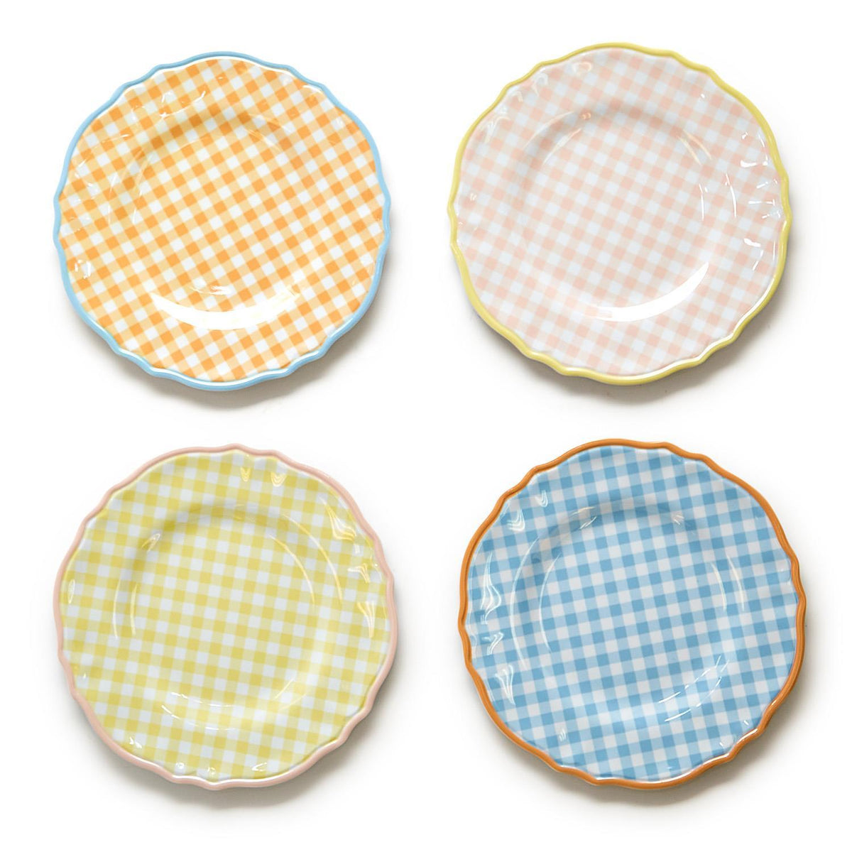 Gingham Garden Melamine Salad/Dessert Plates