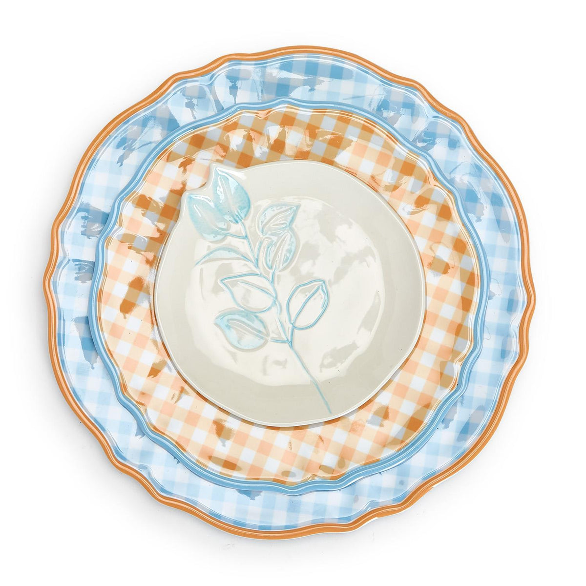 Gingham Garden Melamine Salad/Dessert Plates