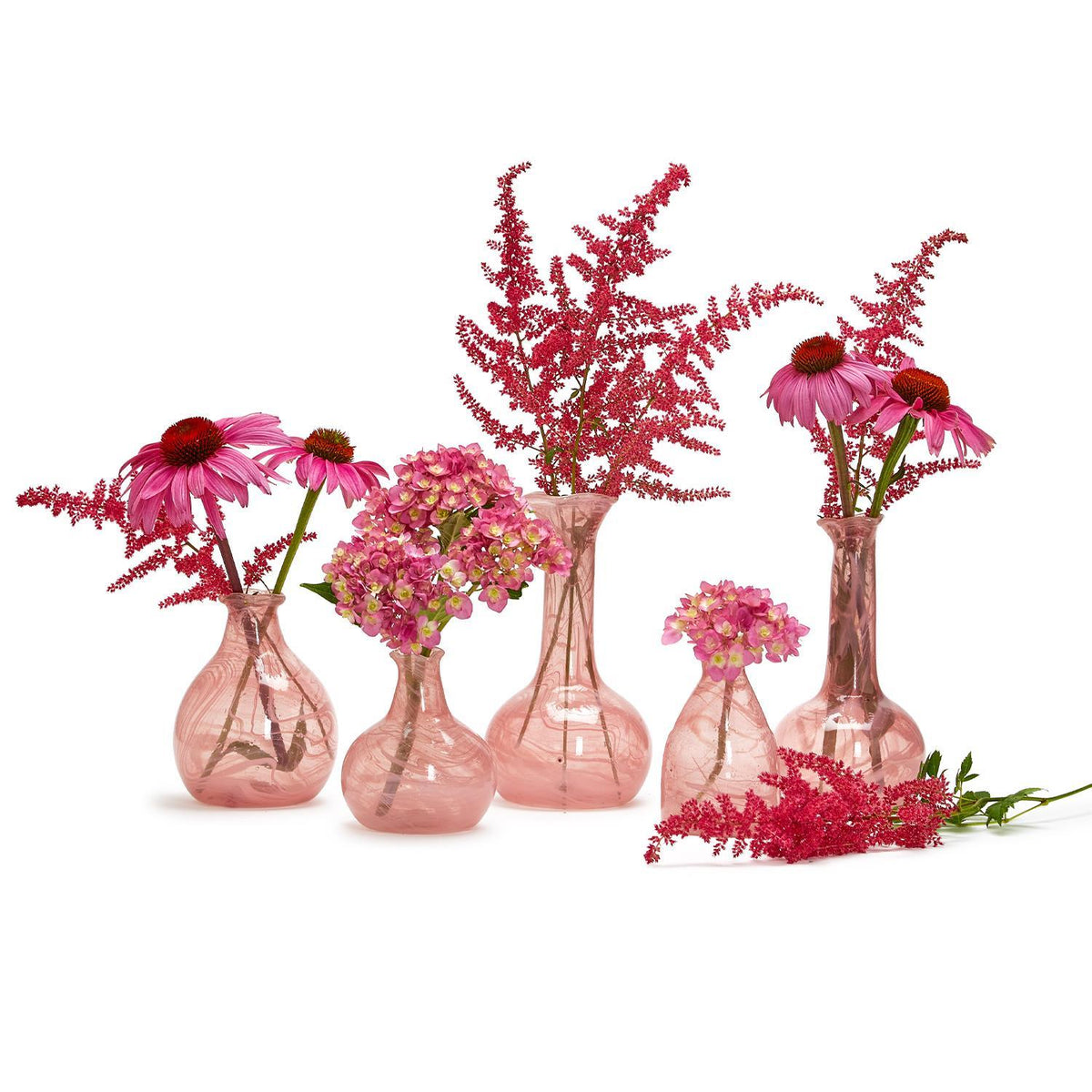 Pink Recycled Glass Handblown Vases