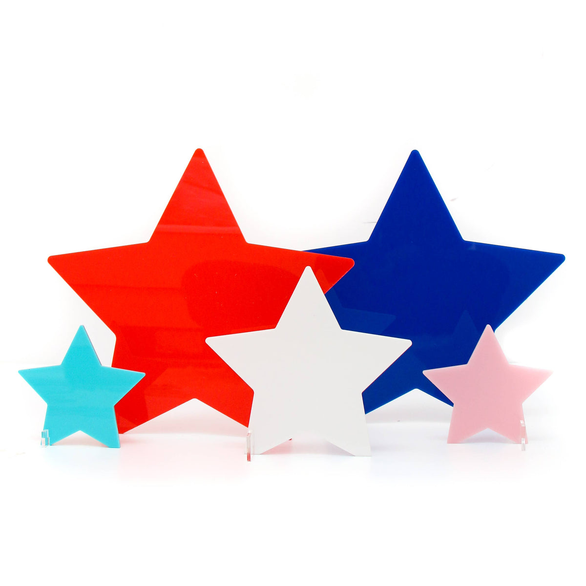 Patriotic Red, White, and Blue Acrylic Stars