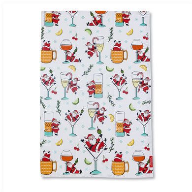 Cocktails With Santa Tea Towel