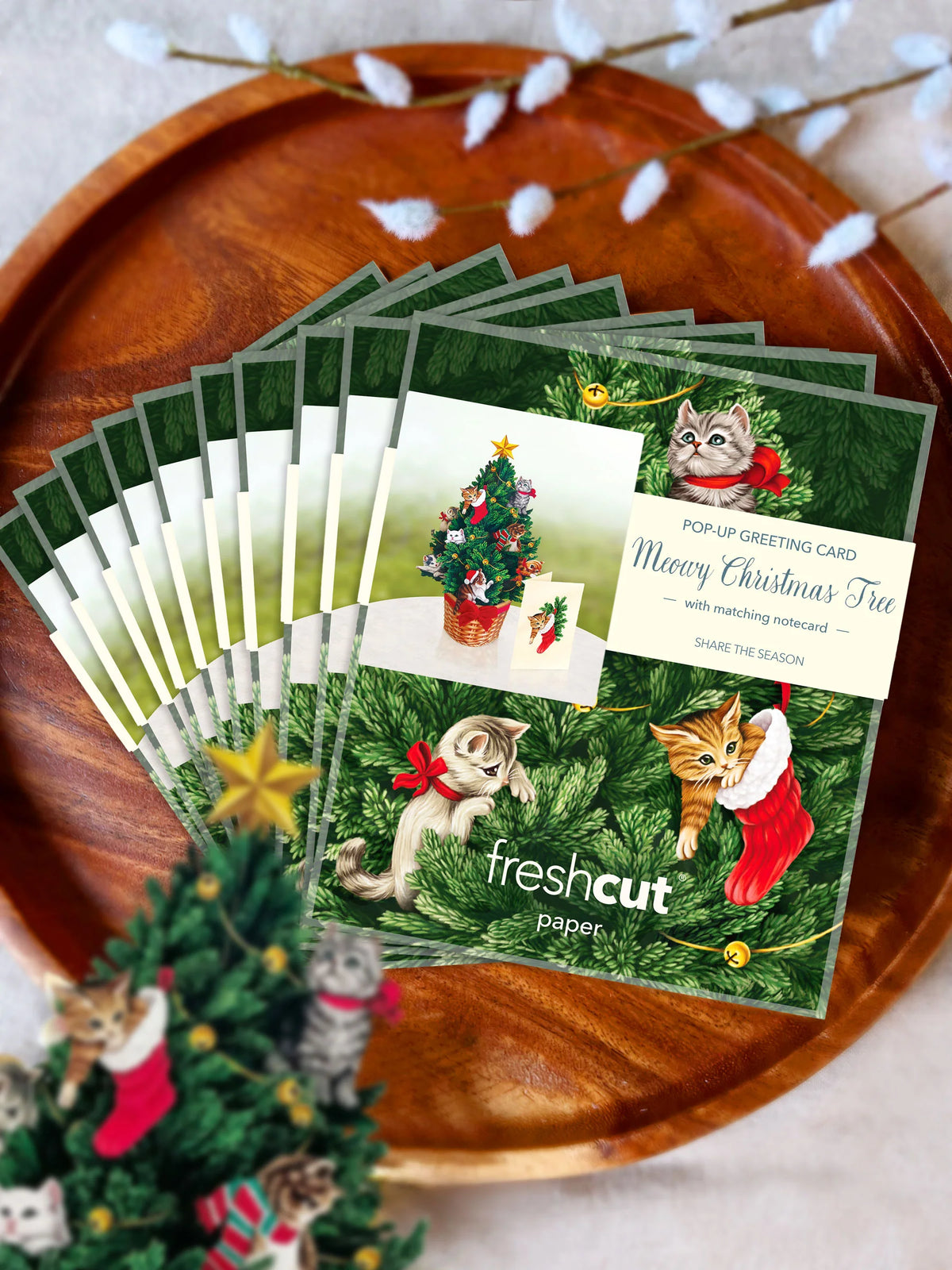 Mini Meowy Christmas Tree Pop-Up Card