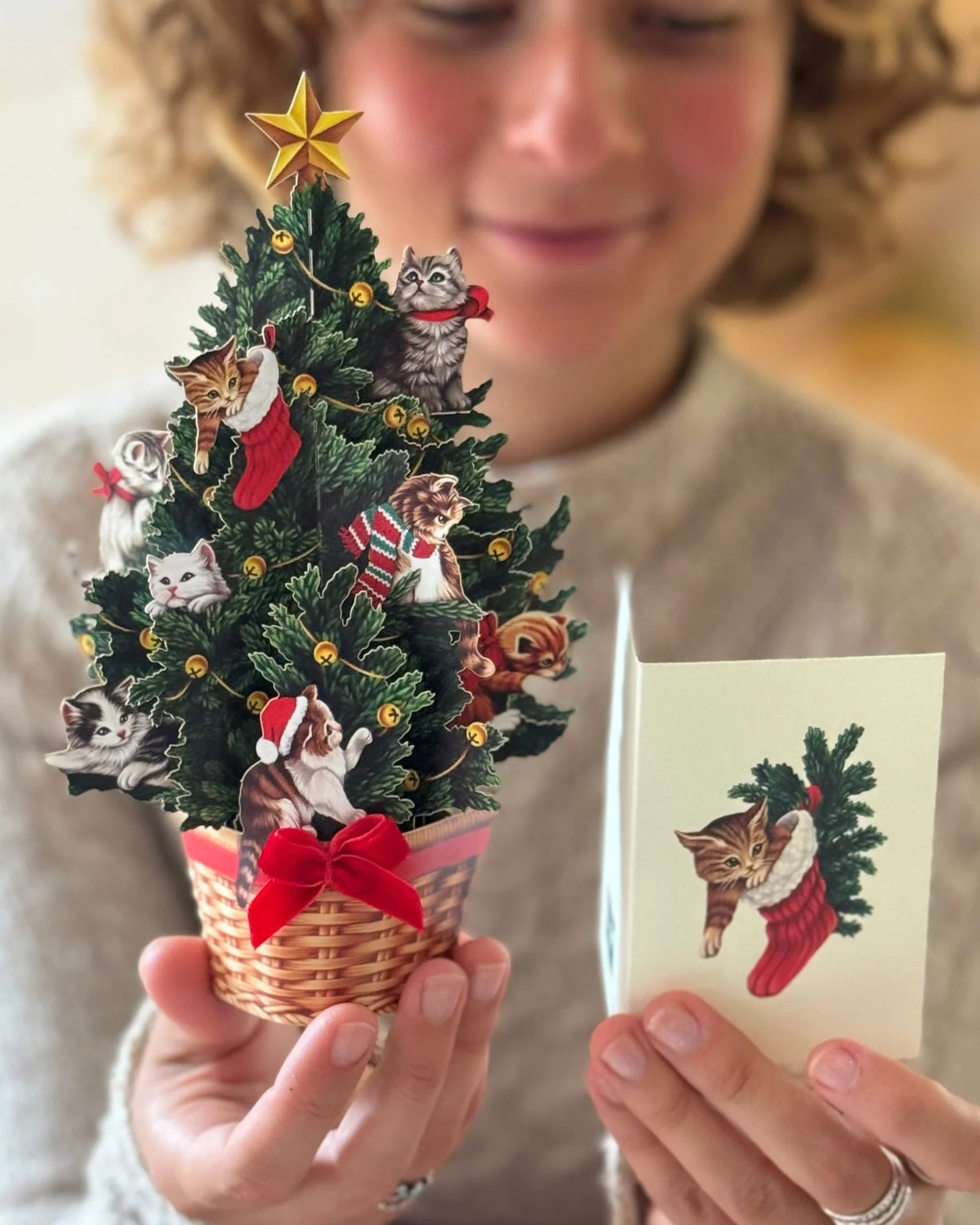 Mini Meowy Christmas Tree Pop-Up Card