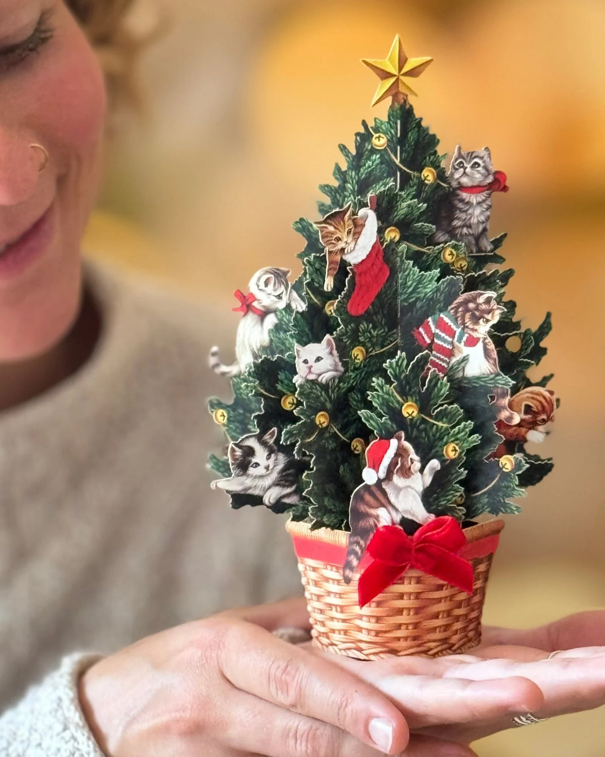 Mini Meowy Christmas Tree Pop-Up Card