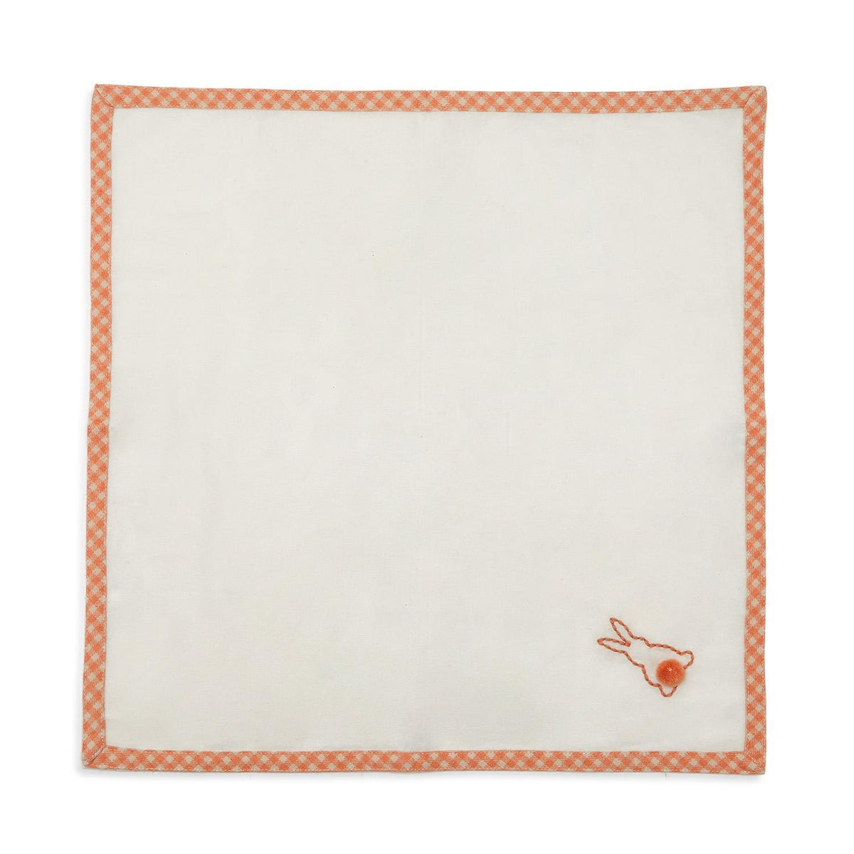 Cottontail Cloth Napkins with Embroidered Bunny and Pom Pom Accents (Set of 4)